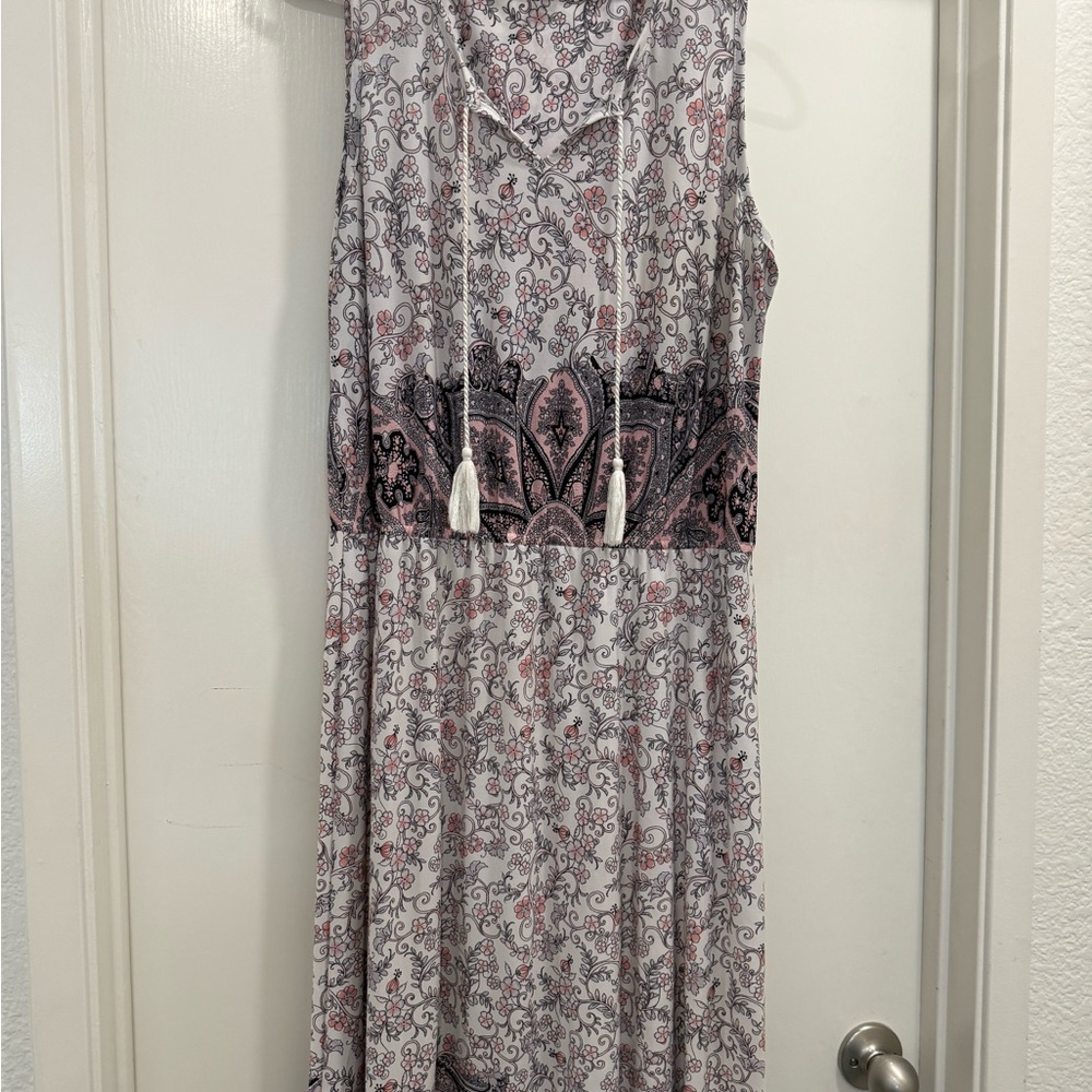 Style & Co. Paisley Print Midi Dress - Pink and Black
